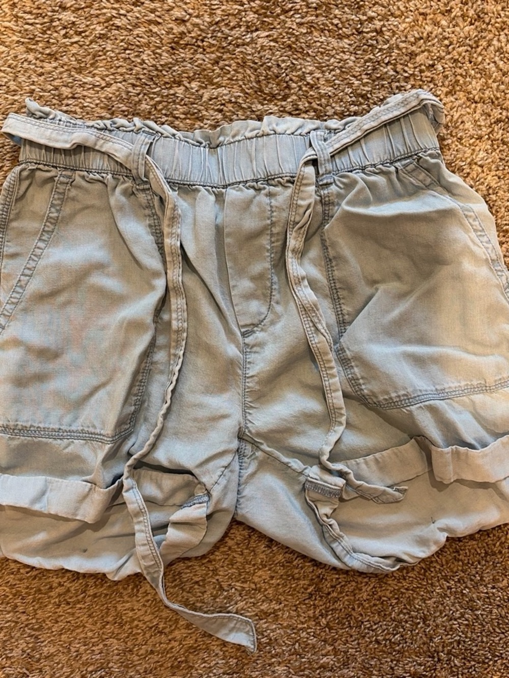 aerie Light Blue Drawstring Casual Women’s Shorts